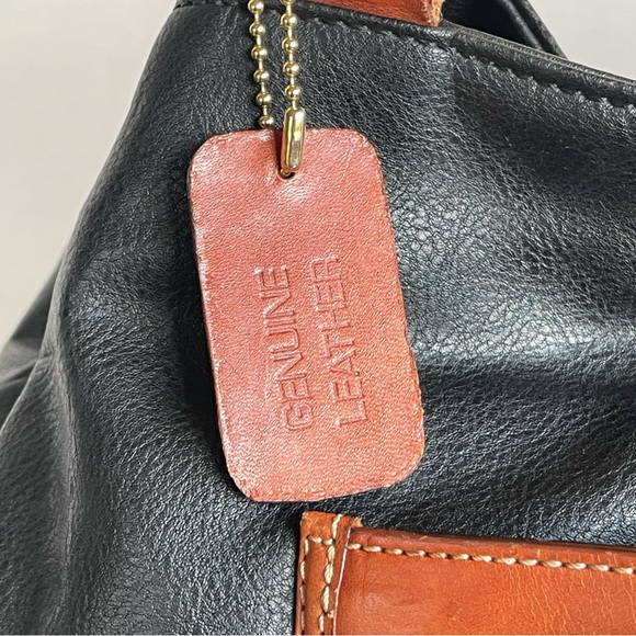 CEDARS Shoulder Tote Bag Purse Black/Brown Lined In Leather European Designer. - Picture 4 of 15